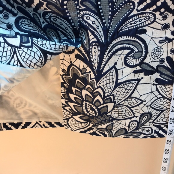 YAL New York Blue, Cream & Beige Pencil Skirt - Picture 5 of 8